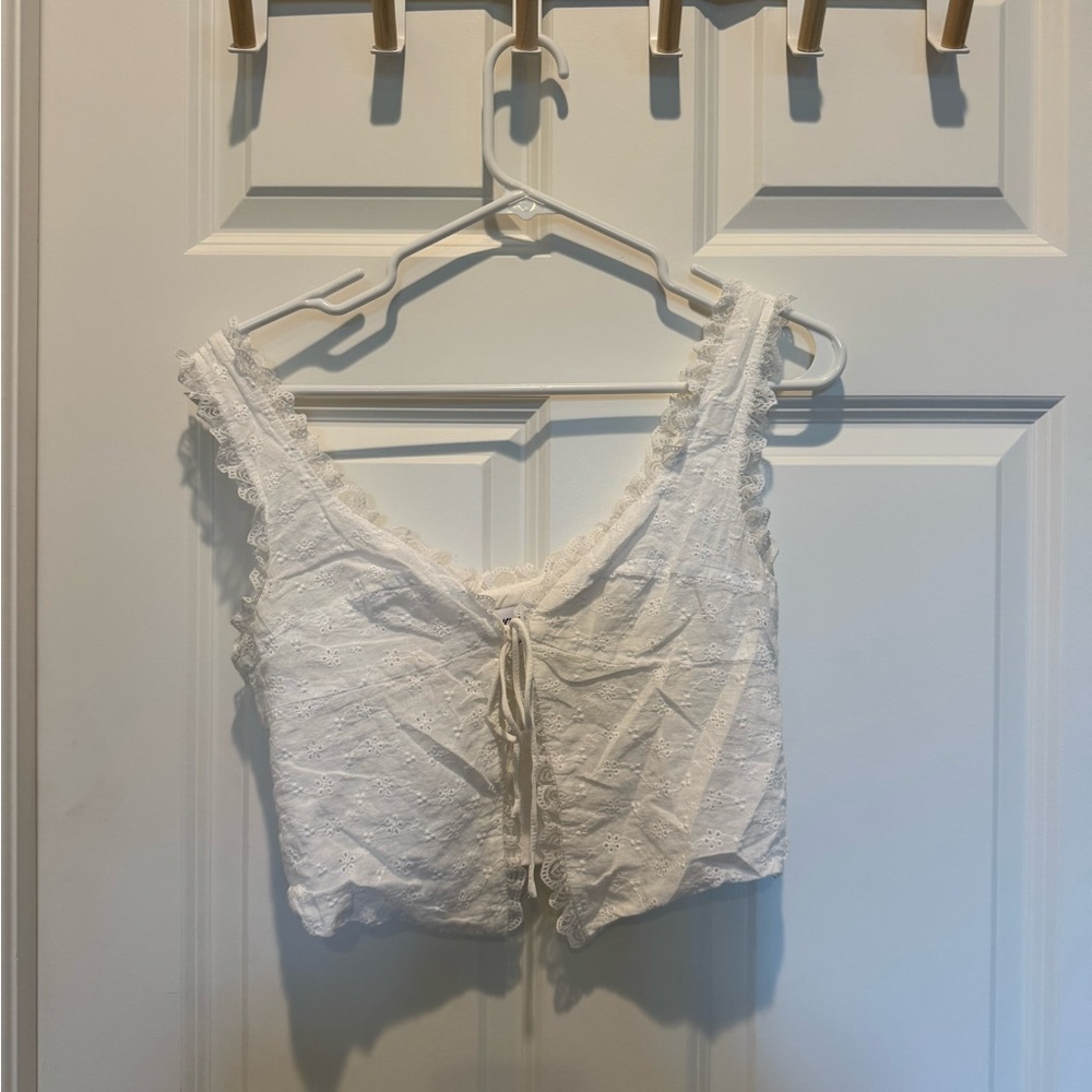 Princess Polly Ivory Lace Trim Top